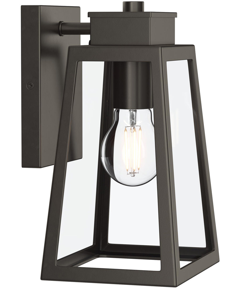 Hedry Small Outdoor Wall Lantern with Clear Glass Panels Antique Bronze