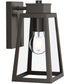 Hedry Small Outdoor Wall Lantern with Clear Glass Panels Antique Bronze