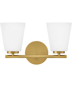 Bri 2-Light Small Two Light Vanity in Lacquered Brass