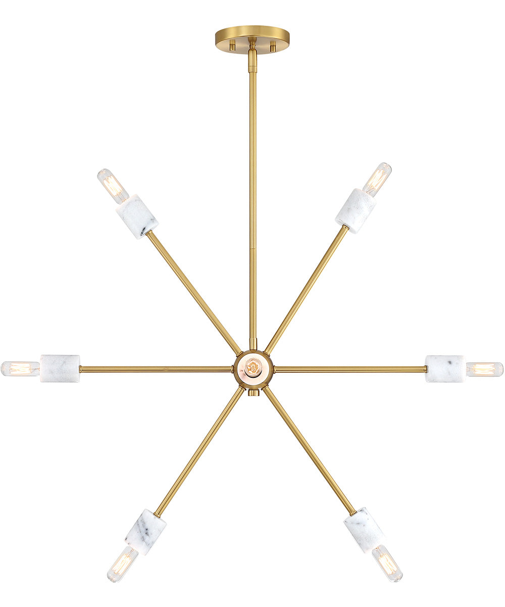 Star Dust 8 Light Chandelier Brushed Gold