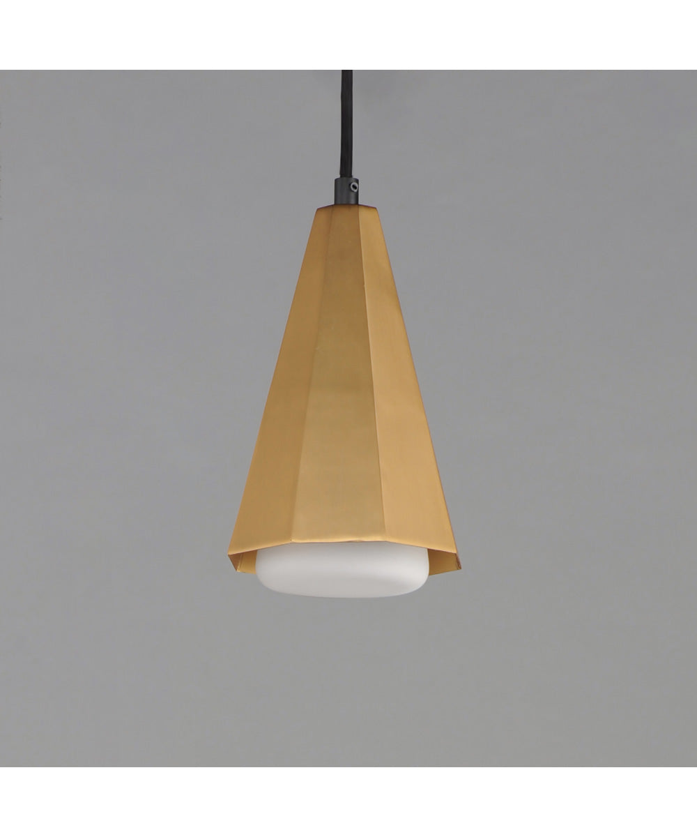Rizzo Single Pendant Black / Antique Brass