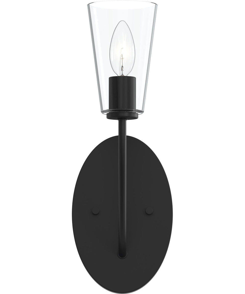 Jheni 1-Light Wall Sconce with Clear Glass Shades Matte Black