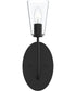 Jheni 1-Light Wall Sconce with Clear Glass Shades Matte Black