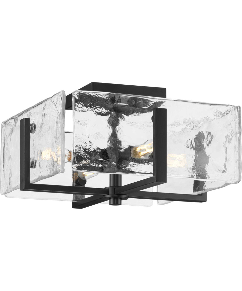 Rivera 4-Light 13 in. Luxe Industrial Flush Mount Matte Black