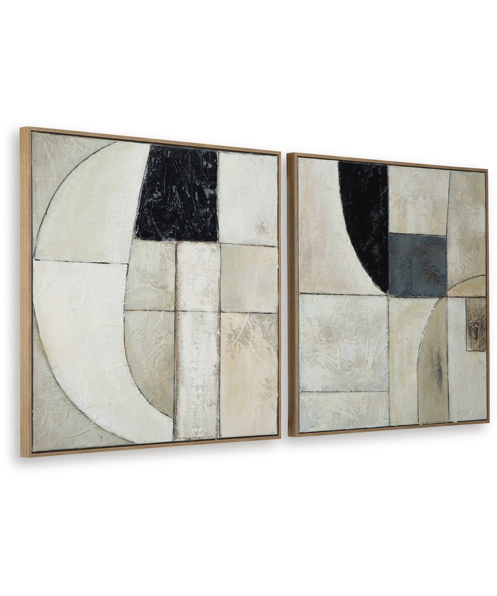 Bexlen Wall Art Set Set of 2 Tan/Taupe/Black