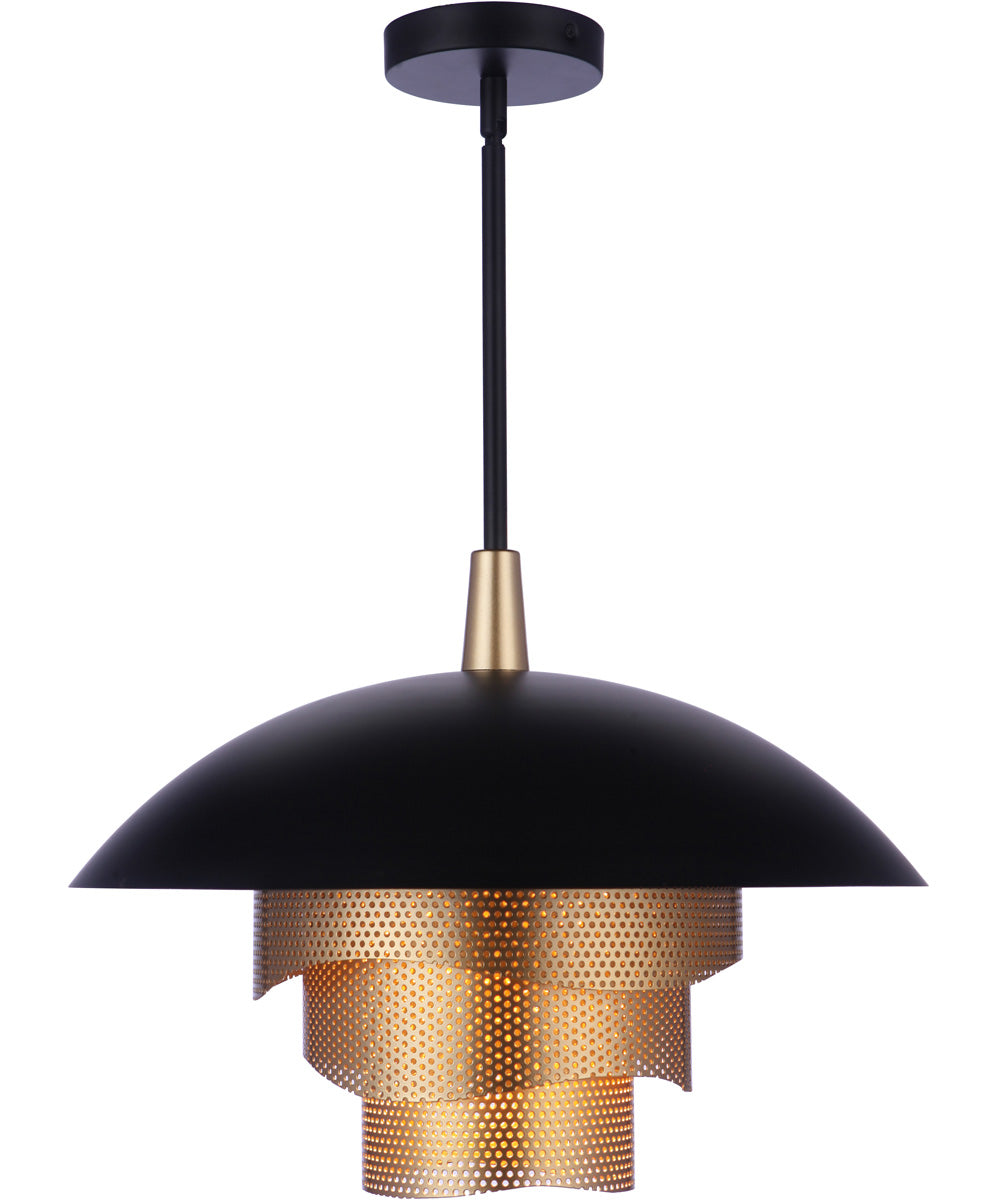 Sculptural Statement Pendants 1-Light Lighting Flat Black/Matte Gold