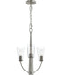 Jheni 3-Light Chandelier with Clear Glass Shades Brushed Nickel