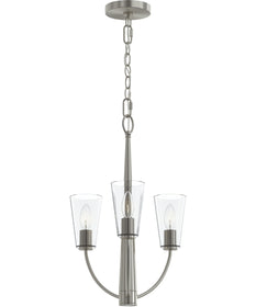 Jheni 3-Light Chandelier with Clear Glass Shades Brushed Nickel