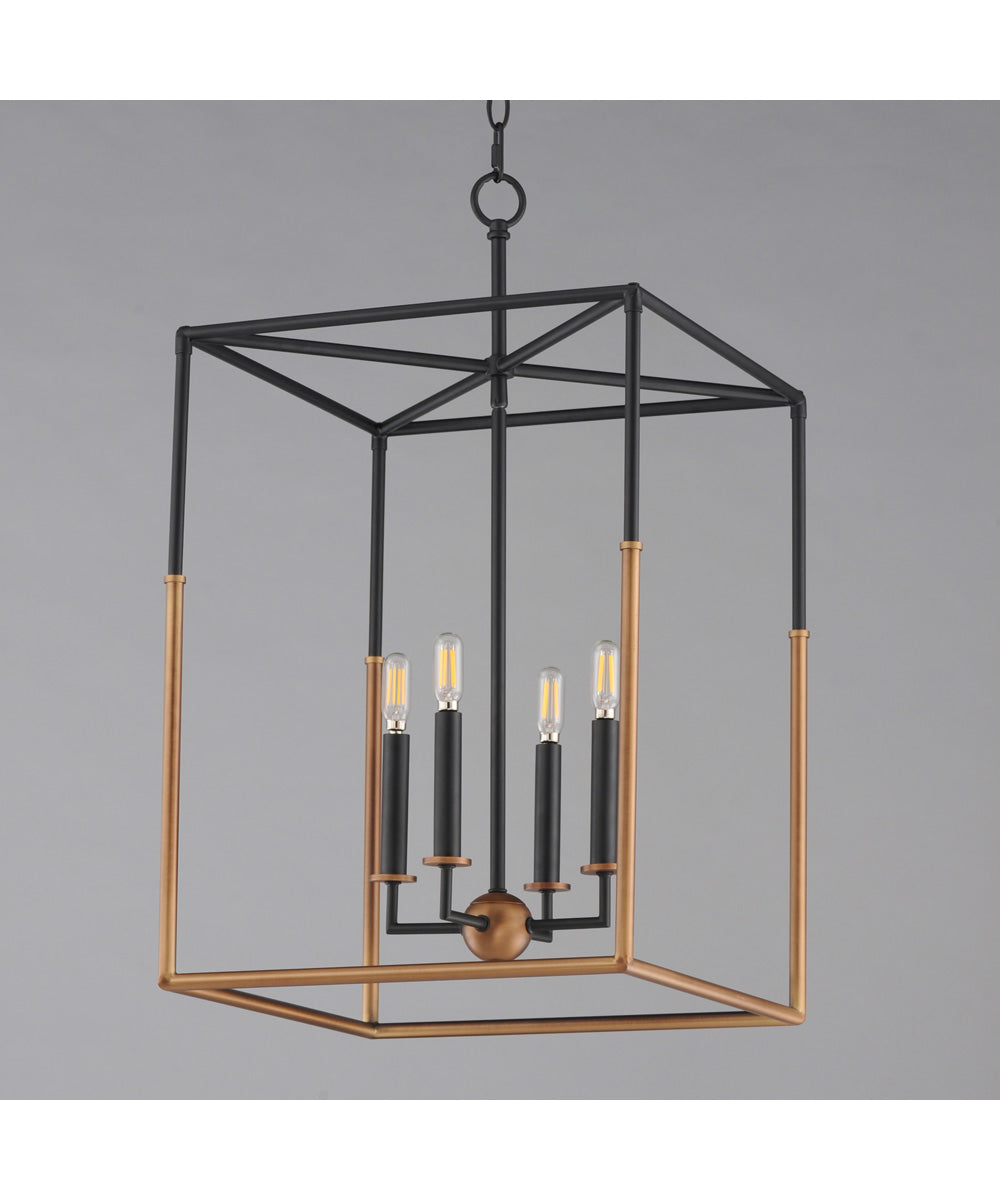 Soho 4-Light Large Pendant Black/Weathered Brass