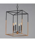 Soho 4-Light Large Pendant Black/Weathered Brass