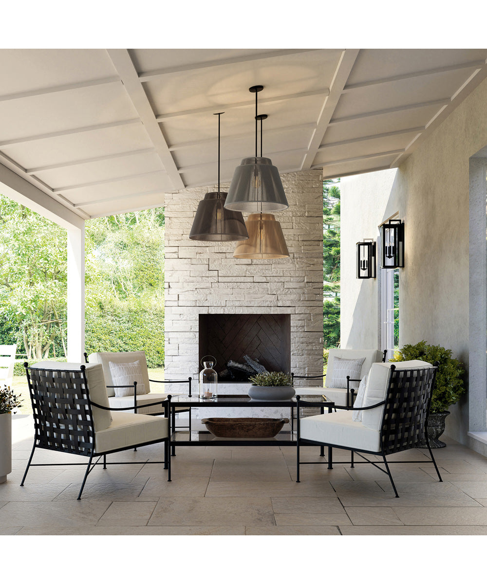 Jasper 1-Light Outdoor Hanging-Lantern Sienna and Black