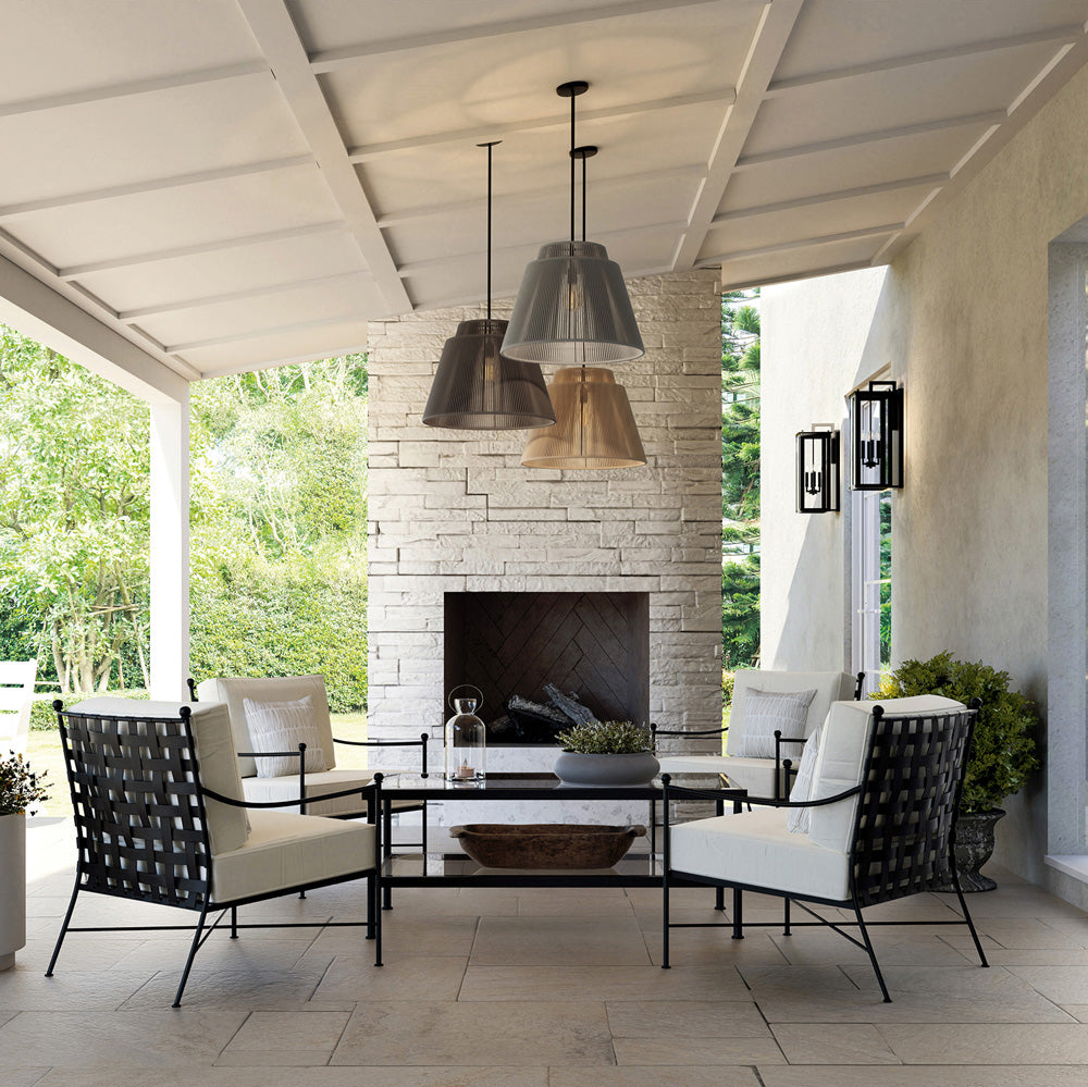 Jasper 1-Light Outdoor Hanging-Lantern Sienna and Black