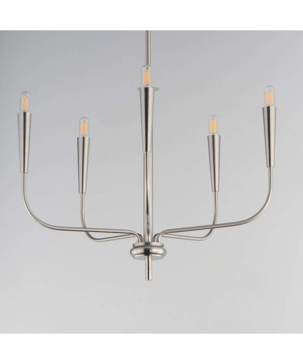 Vela 5-Light Chandelier Satin Nickel