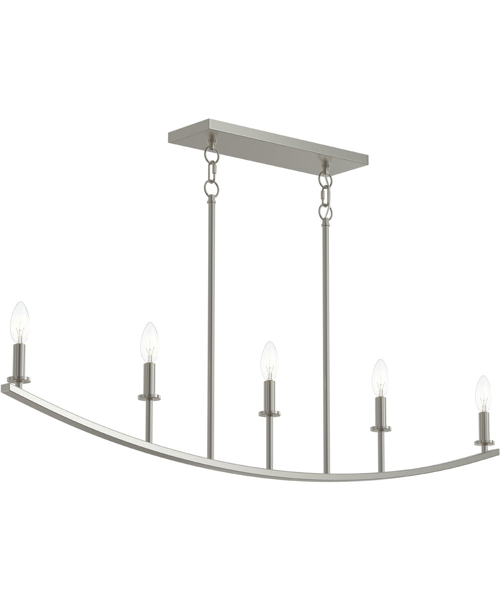 Jheni 5-Light Linear Chandelier Brushed Nickel