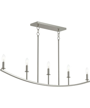 Jheni 5-Light Linear Chandelier Brushed Nickel