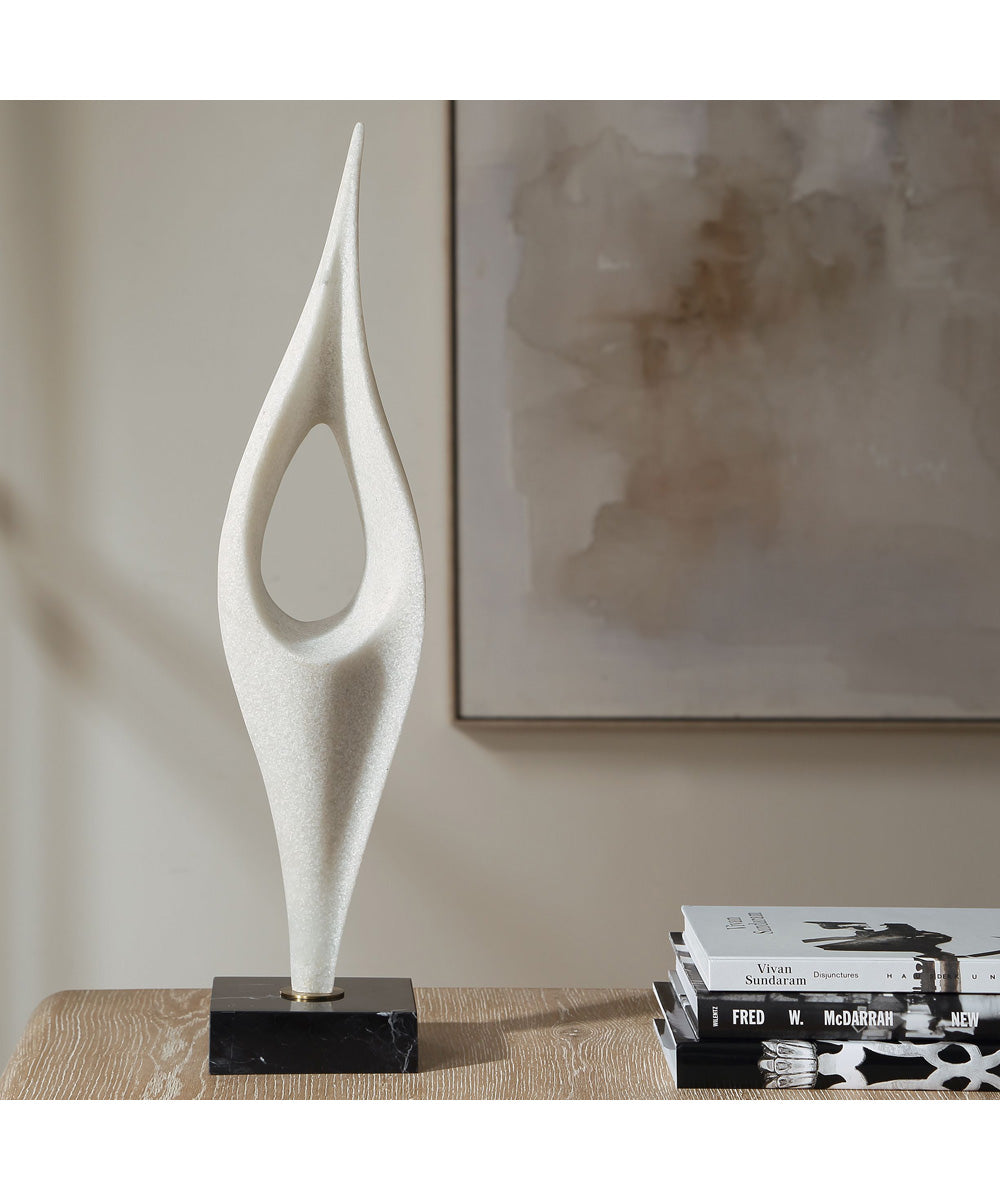 Fluid Drop White Stone Sculpture