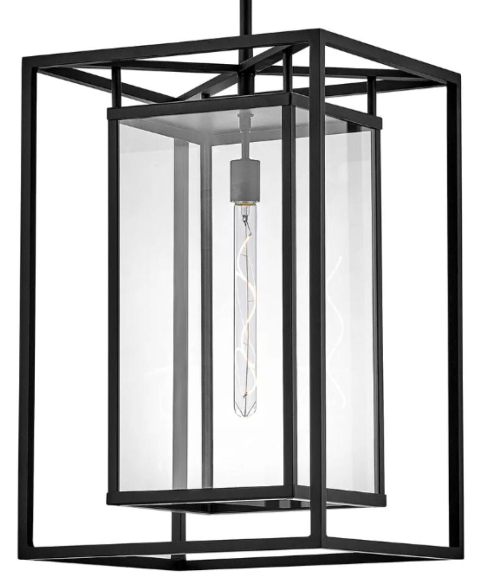 Max 1-Light Extra Large Hanging Lantern 12v in Black