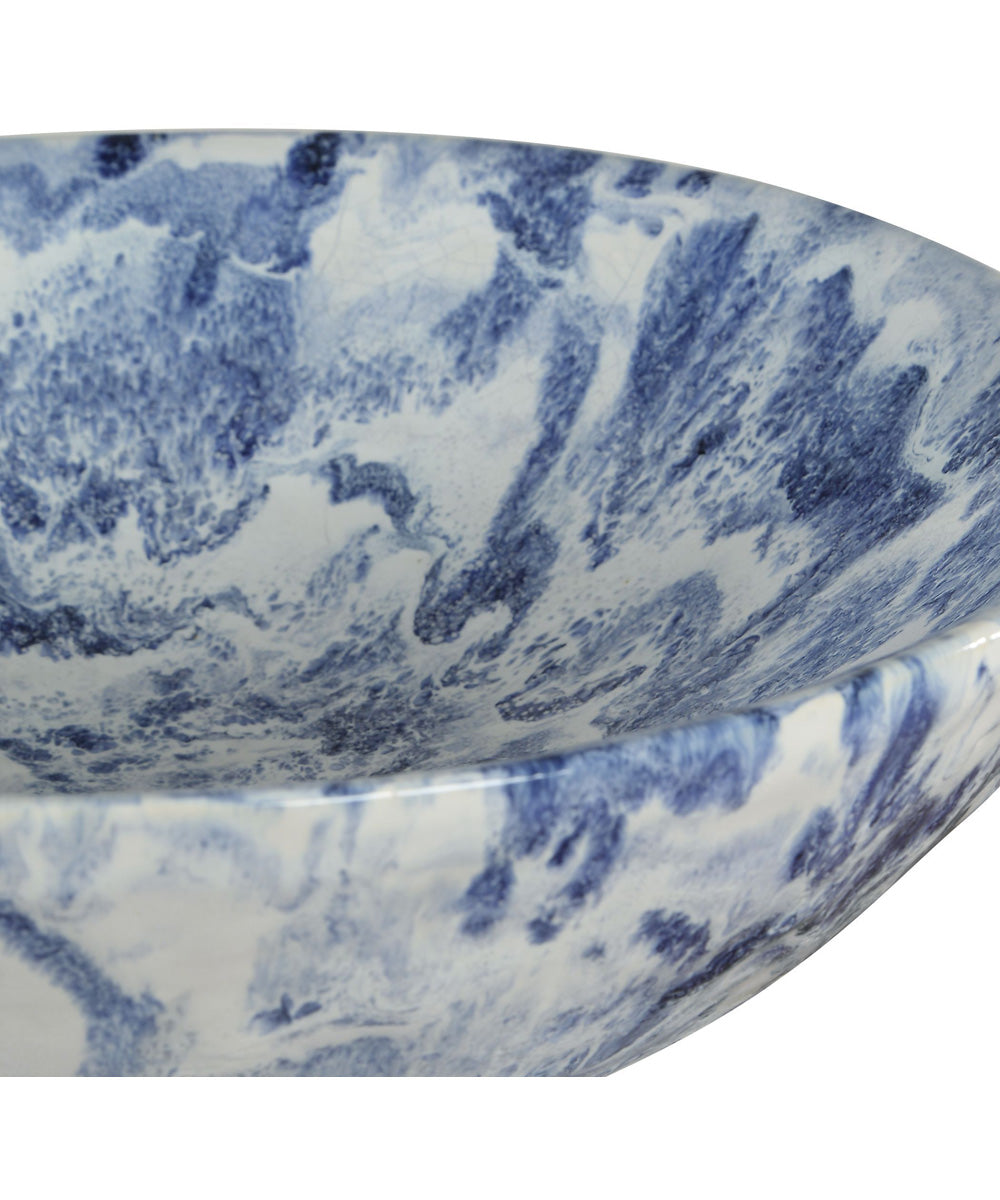 Indigo Marble Pedestal Bowl