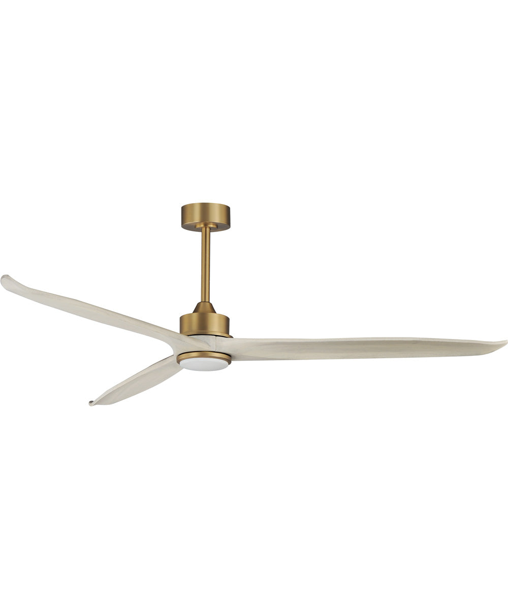 Woodwind 72 inch Solid Wood Blade Fan w LED Natural Aged Brass