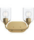Ilia 2-Light Bath Vanity with Clear Glass Shade Brushed Gold