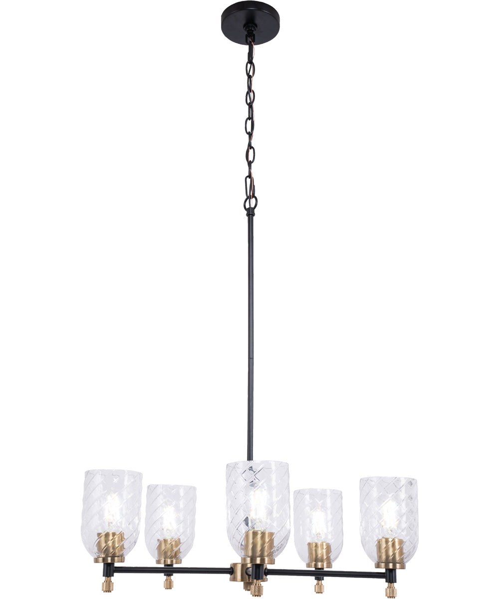 Council 5-Light Lighting Flat Black/Satin Brass