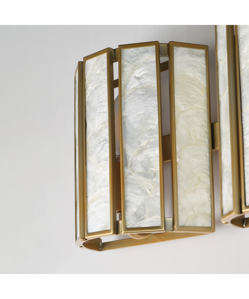 Miramar 3-Light Wall Sconce Capiz / Natural Aged Brass