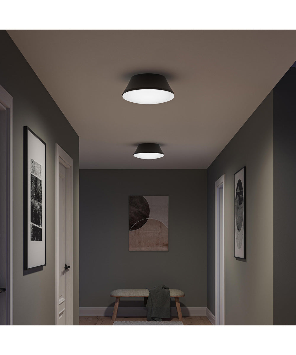 Avra Large 3-Light Flush Mount with Etched White Glass Shade Matte Black