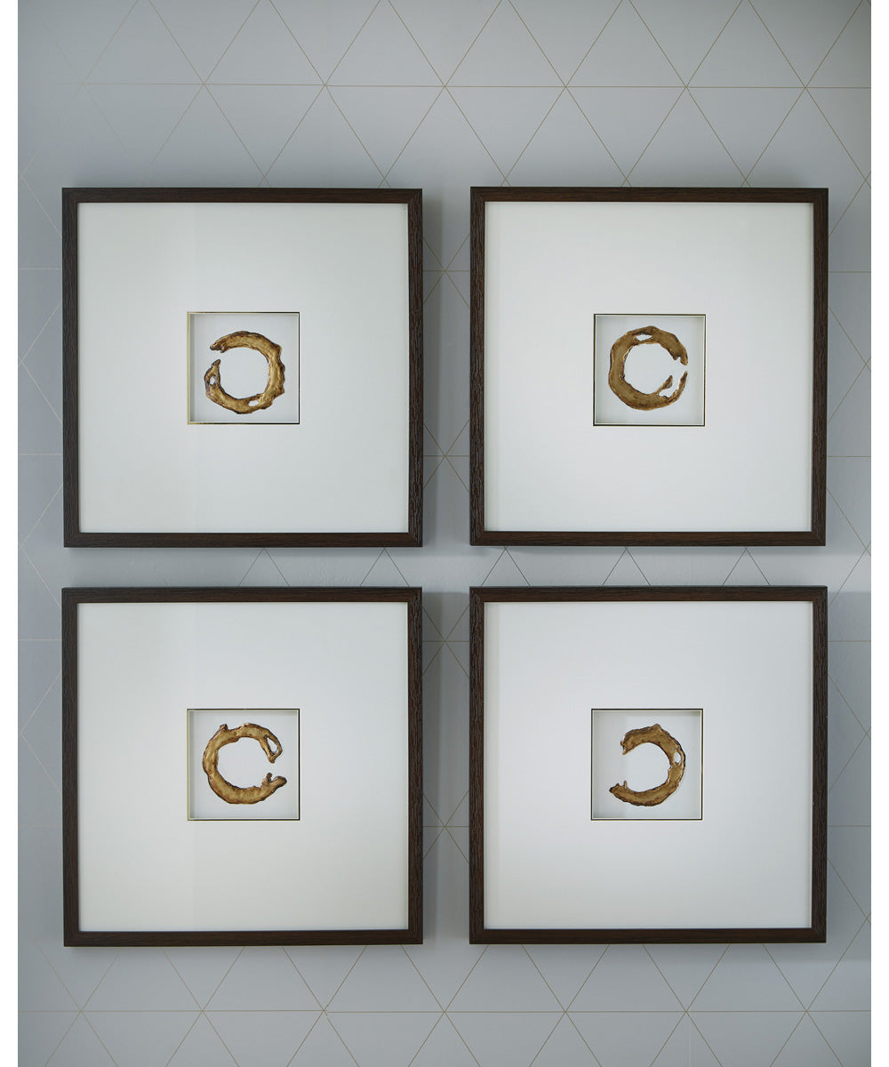 Dallbourne Wall Art Set Set of 4 White/Gold
