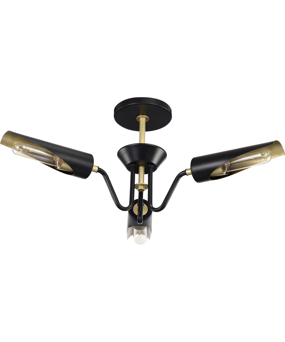 Marc 3-Light Chandelier Matte Black