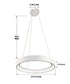 24"w Fornello 1-Light Modern Ring LED Chandelier Pendant Light Textured White Finish
