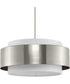 Silva 3-Light White Linen Shade Pendant Brushed Nickel