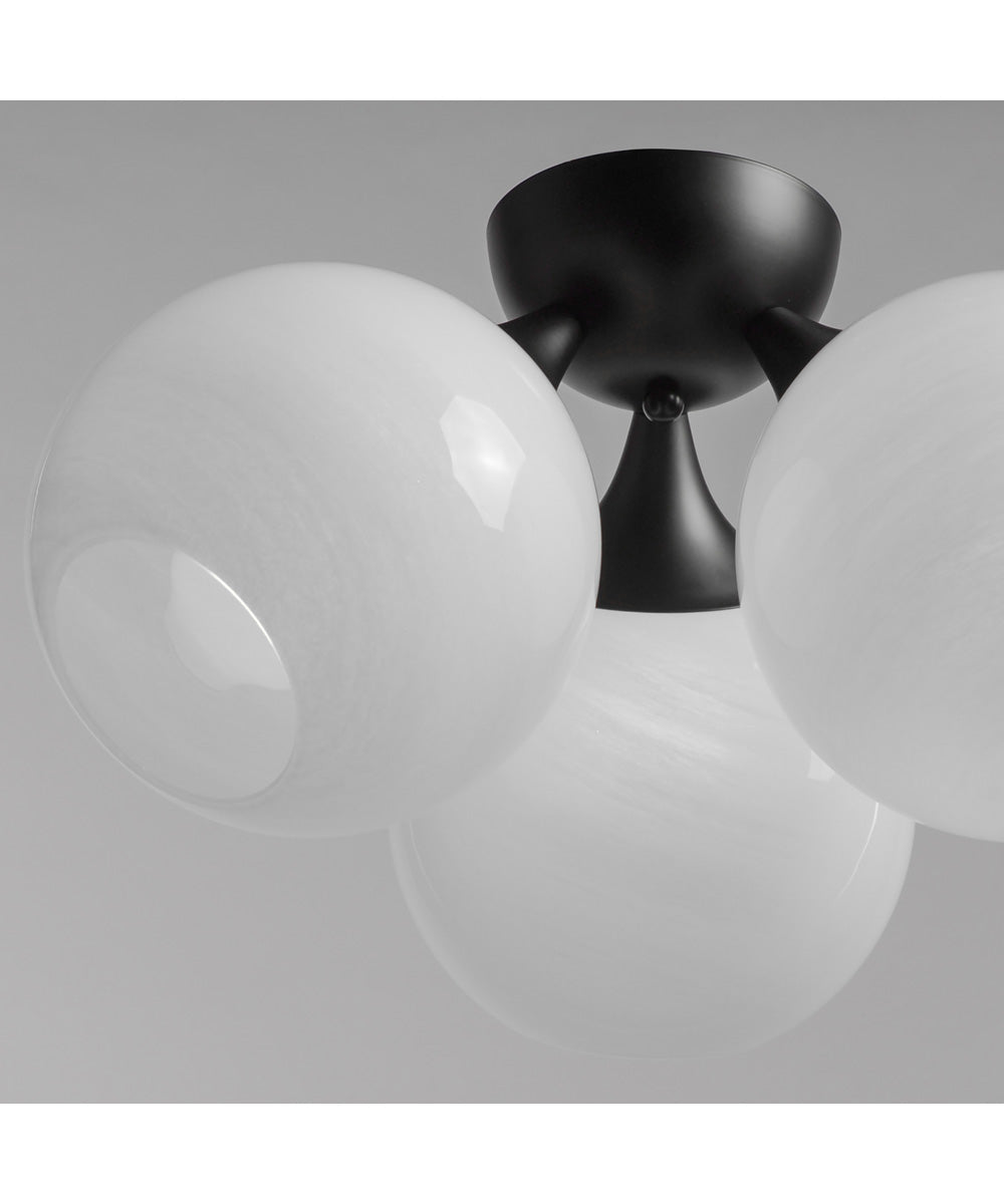 Neve 3-Light Semi Flush Black