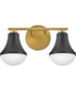 Haddie 2-Light Small Two Light Vanity in Black