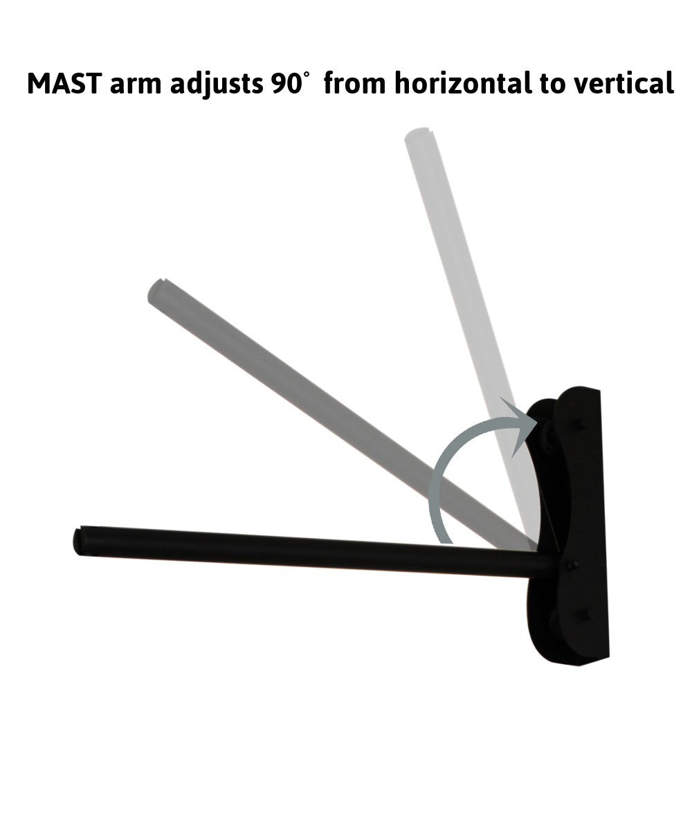 14"W MAST Plug-In Wall Mount Pendant 1 Light Black Cord/Arm White Shade