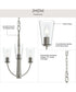 Jheni 3-Light Chandelier with Clear Glass Shades Brushed Nickel