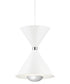 Kordan 8"W 1-Light LED Matte White  Metal Hourglass Mini Pendant Light Fixture by Kichler