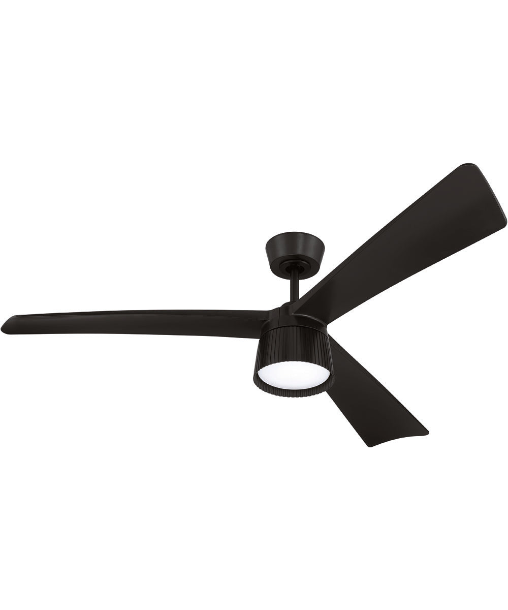 Canto 52" 3-Blade Indoor/Outdoor Rated Damp Ceiling Fan 1-Light Fan Flat Black