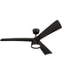 Canto 52" 3-Blade Indoor/Outdoor Rated Damp Ceiling Fan 1-Light Fan Flat Black
