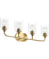 Ilia 4-Light Bath Vanity with Clear Glass Shade Brushed Gold