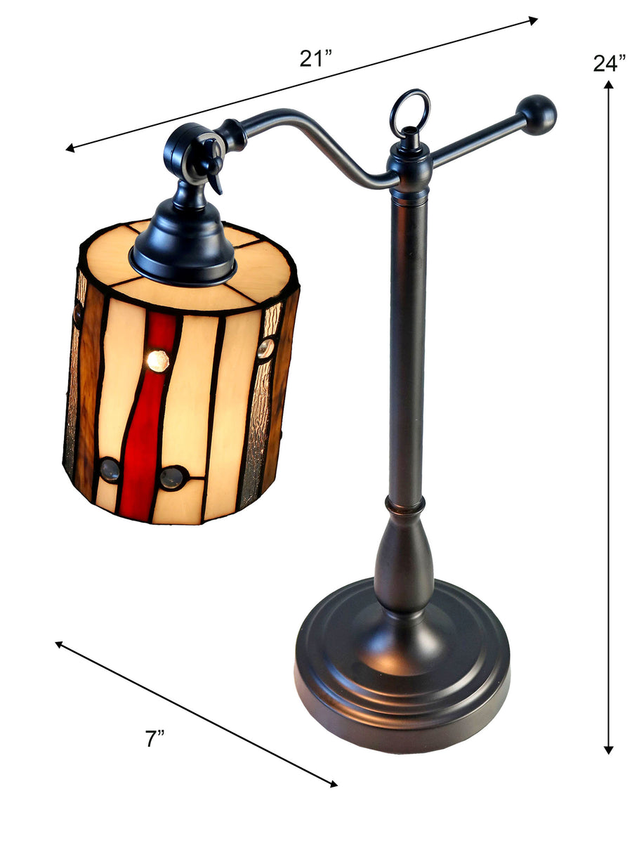 El Anza 24 Inch  Tall Handmade Tiffany Desk Lamp