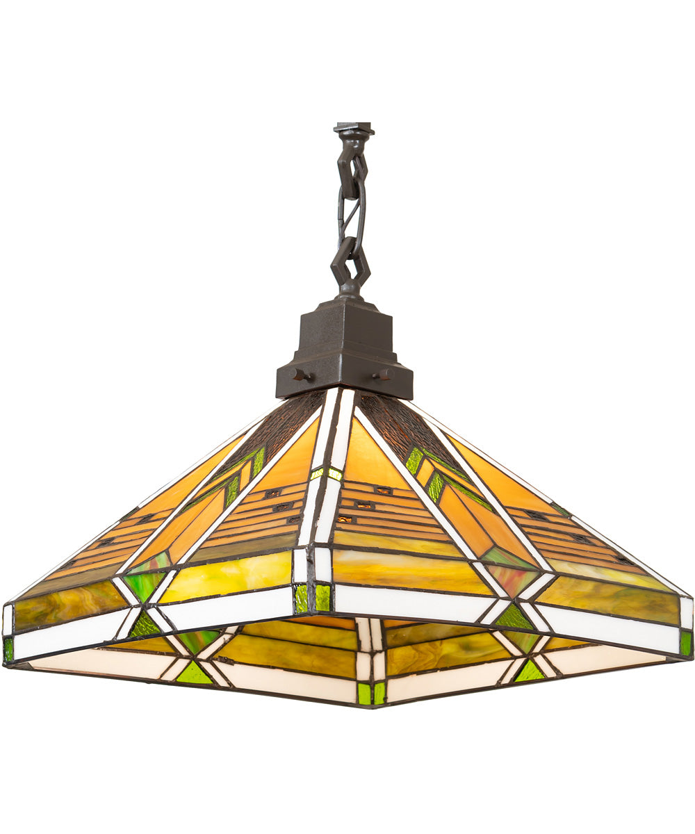 14" Square Abilene Mission Pendant