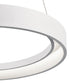 24"w Fornello 1-Light Modern Ring LED Chandelier Pendant Light Textured White Finish