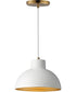 Rockport 10 inch 1-Light Pendant White/Natural Aged Brass
