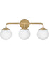 Julep 3-Light Medium Three Light Vanity in Lacquered Brass