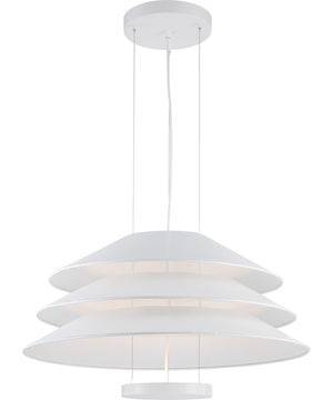 28"W Evol 1-Light Pendant Glacier White