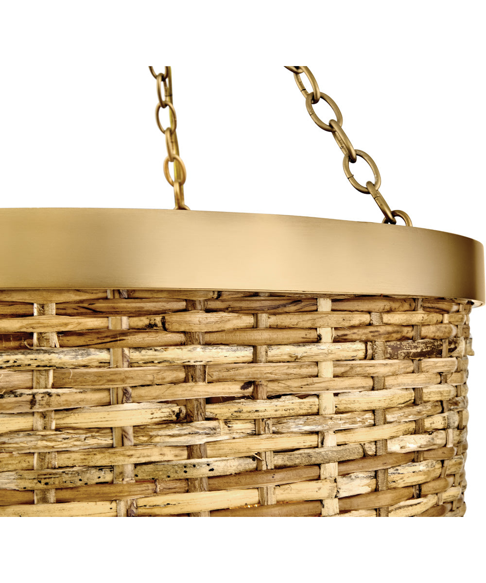 Sanibel 3-Light Large Convertible Pendant in Lacquered Brass