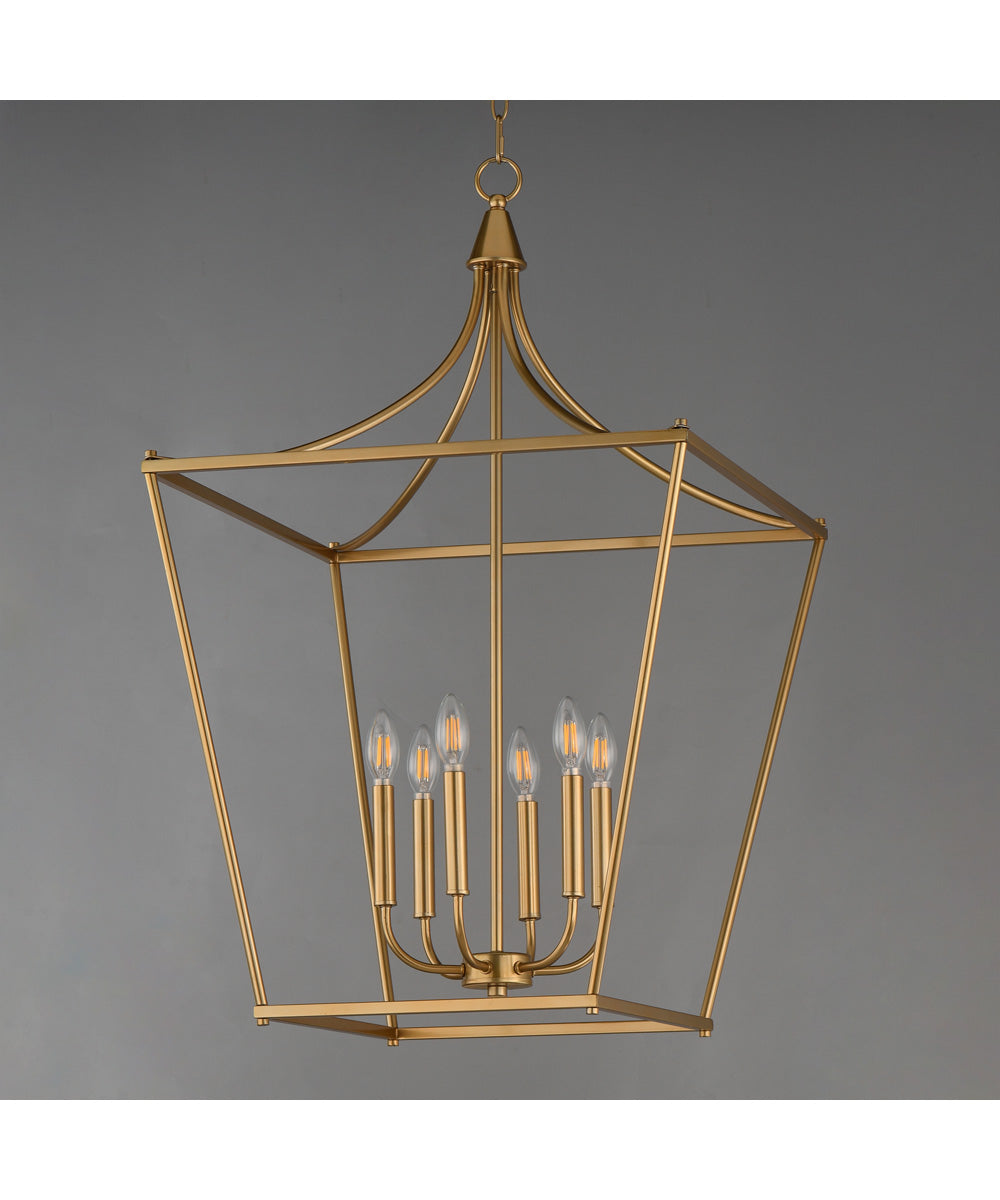 Clifton 6-Light Pendant Natural Aged Brass