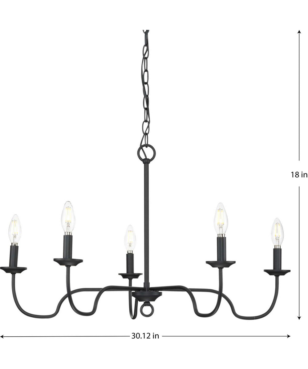 Canebrake 5-Light Chandelier Light Matte Black