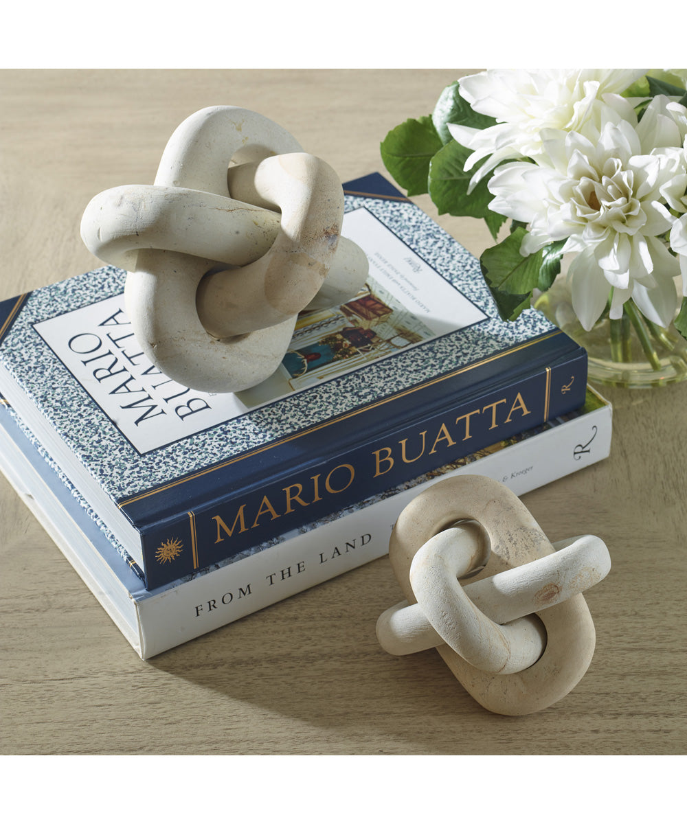 Limestone Link Sculptures, Set of 2