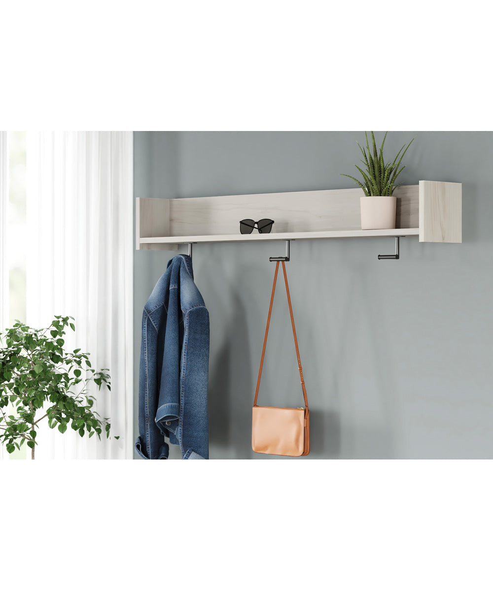 Socalle Wall Mounted Coat Rack w/Shelf Light Natural
